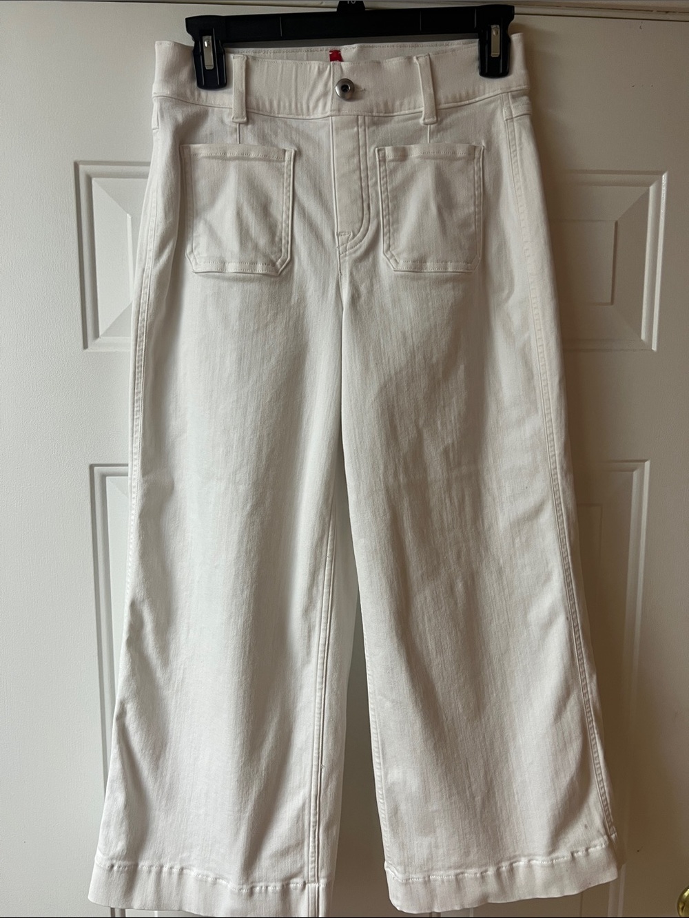 Spanx Authentic 360 Patch Pocket Crop Wide Leg Jeans, Size Small
